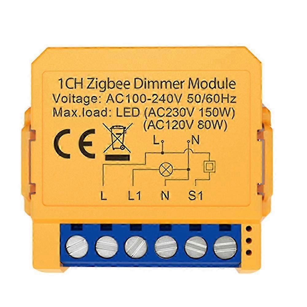 Tuya Zigbee Smart Dimmers Switch Module 1CH Control LED Lights Dimmable Switch Stepless Dimming+Voice Control