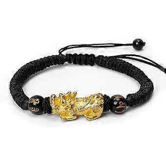 Black Feng Shui Bead Bracelet Chinese Pi Xiu Bracelet Obsidian Wealth Bracelet