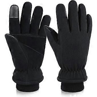 Luvas de inverno aquecidas Homens Mulheres Deerskin Couro Touchscreen Luva de Trabalho Isolado