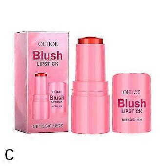 Coral Berry Red 2-in-1 Blush and Lip Gloss Stick for Natural Long-Lasting Makeup