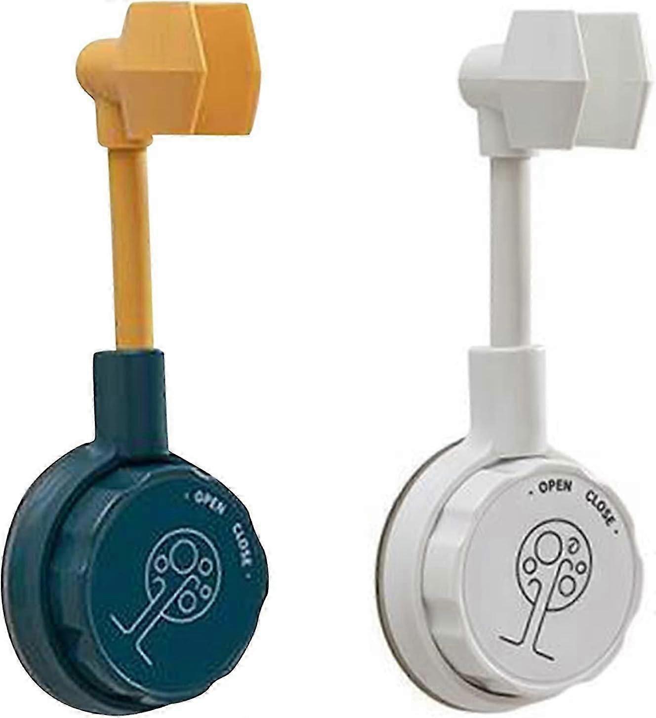 2PCS No Drilling Shower Head Holders, Handheld Shower Bracket, White+Yellow