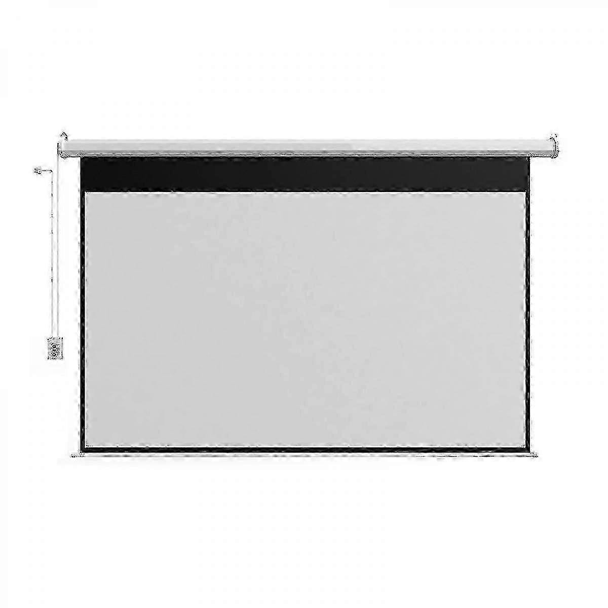 60" Portable Motorized Matte White Projector Screen - Automatic Projection Display With Wall/ceiling Mount, Remote