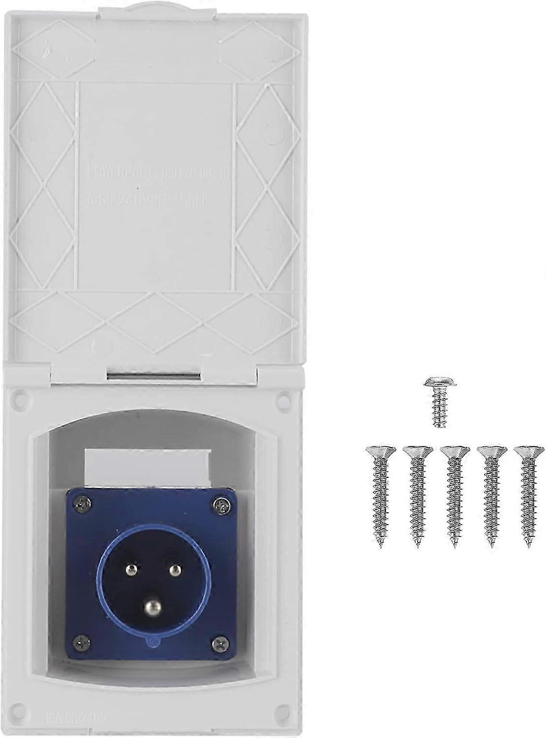 Rv socket, 16A plug, 220V-240V, waterproof socket, suitable compatible with RV and RV external plug socket
