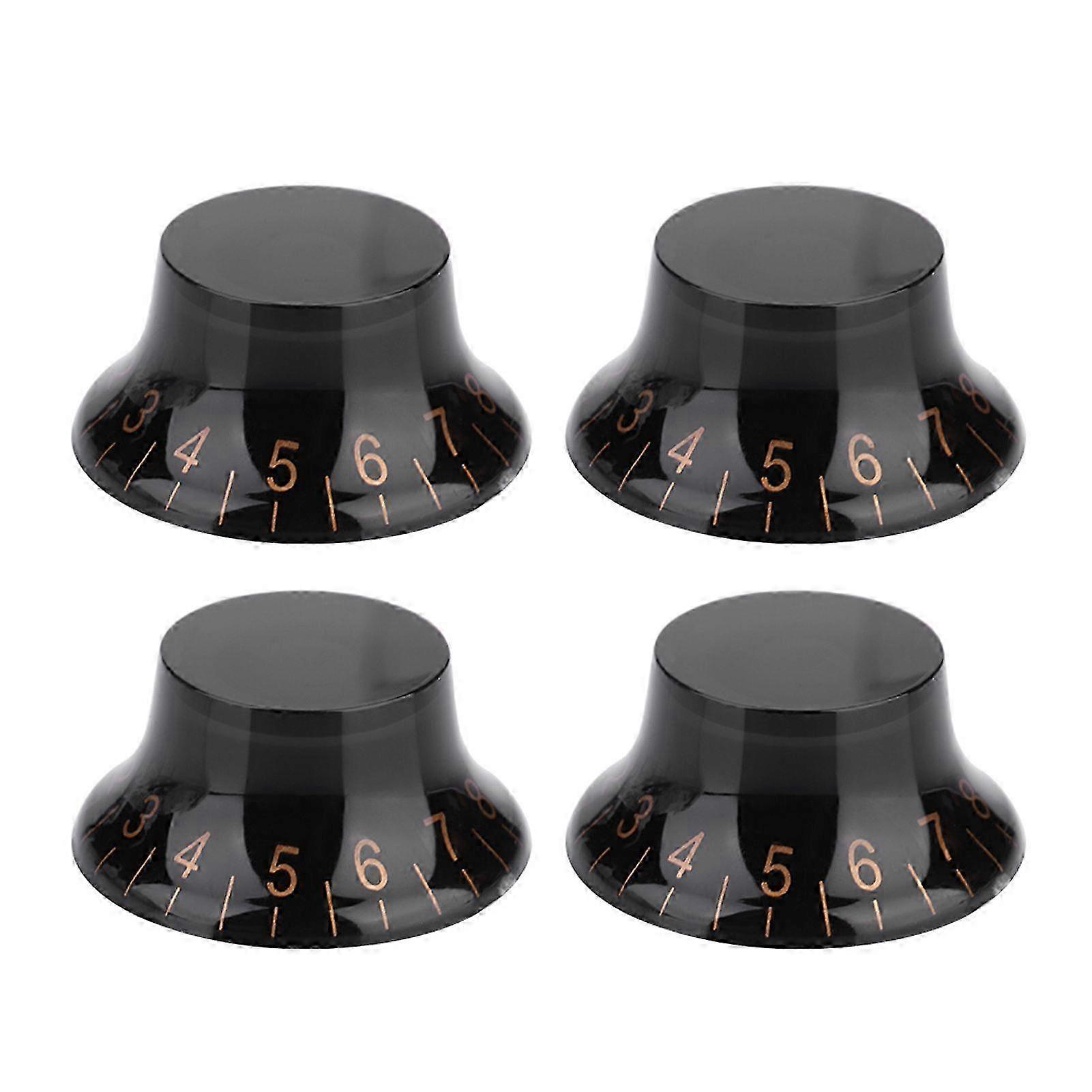 4 PCS Speed Tone Volume Control Knobs compatible with EPI LP Electric Guitar (Black+Gold)