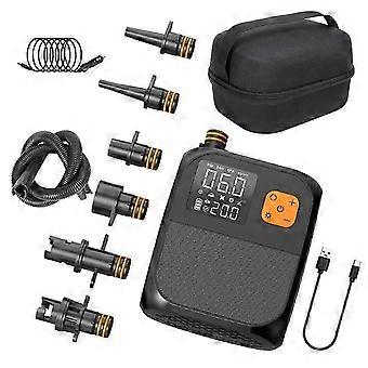 Bomba elétrica para SUP de 25 PSI com dois estágios, tela de LED e bateria recarregável de 8000 mAh.