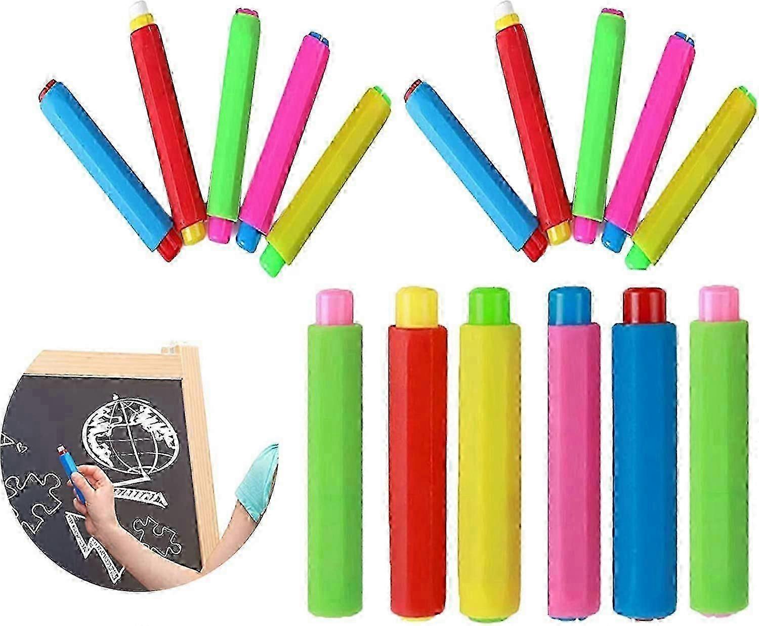 Adjustable Plastic Chalk Holders, 16 Pcs, School Supplies