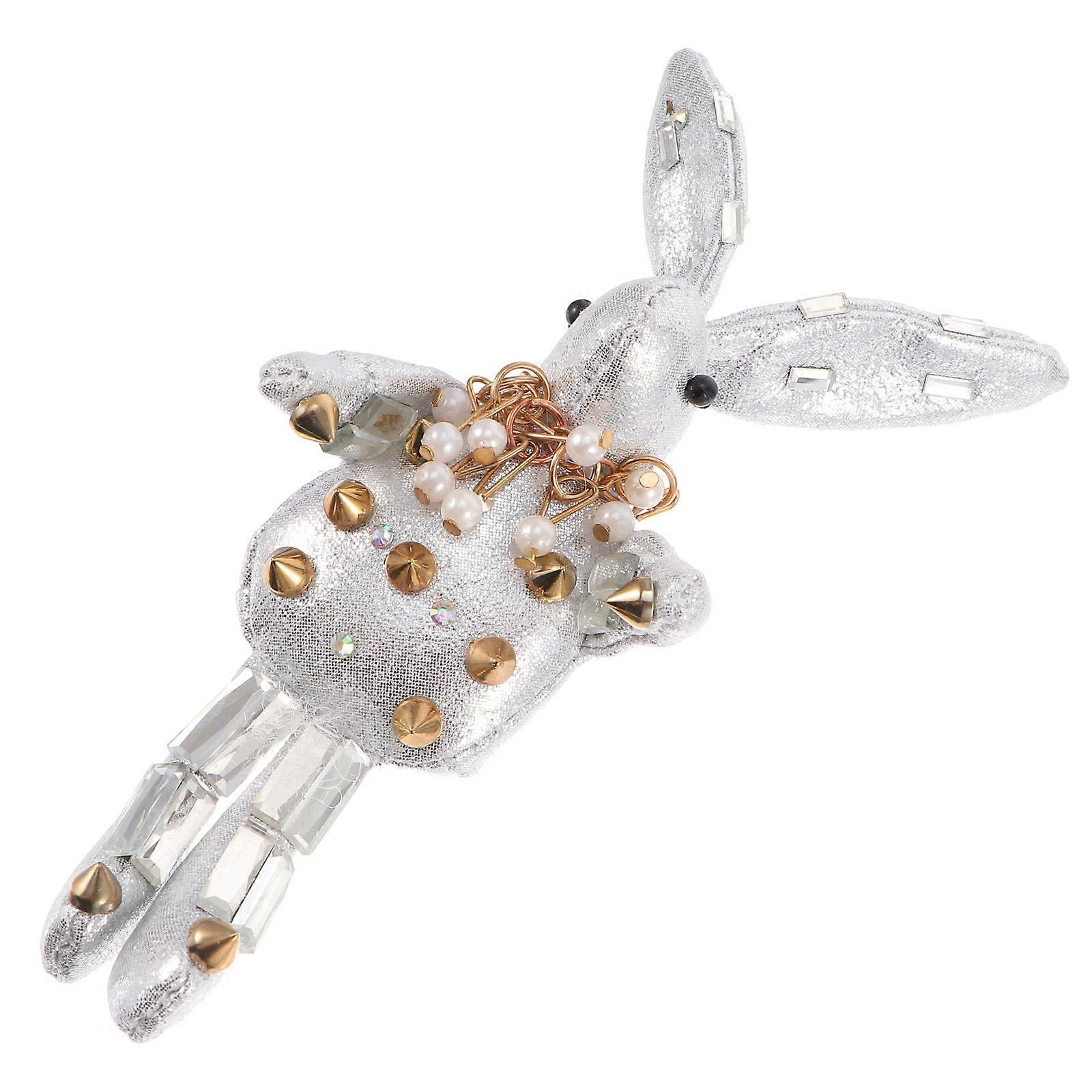 1Pcs Rabbit Shape Keyring Key Chain for Decor Silver Hanging Accessory