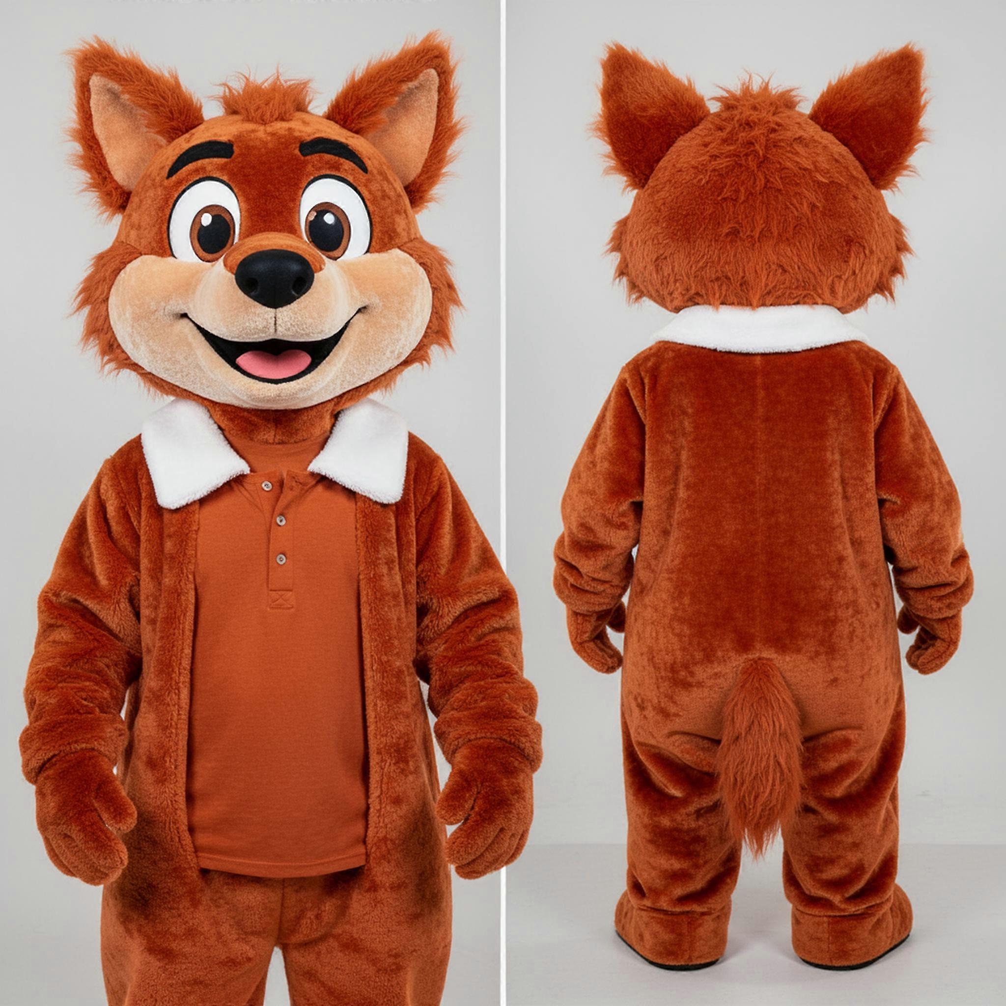 MASTICOT Rust Orange Cartoon Say Wolf Mascot