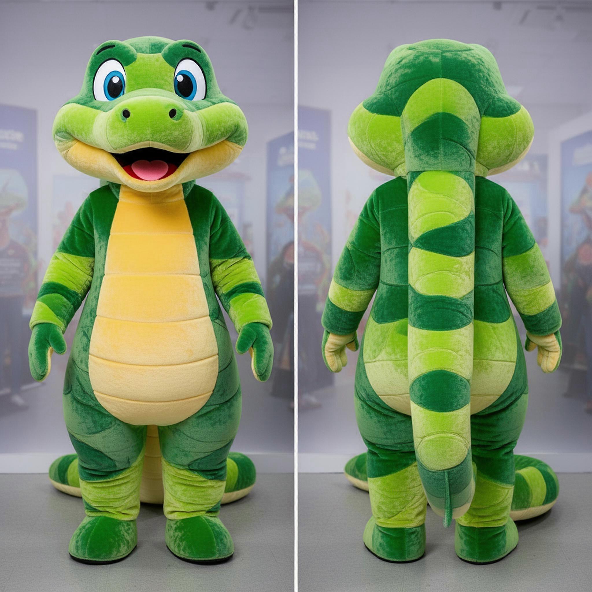 MASTICOT Emerald Green Coiled Anaconda Mascot