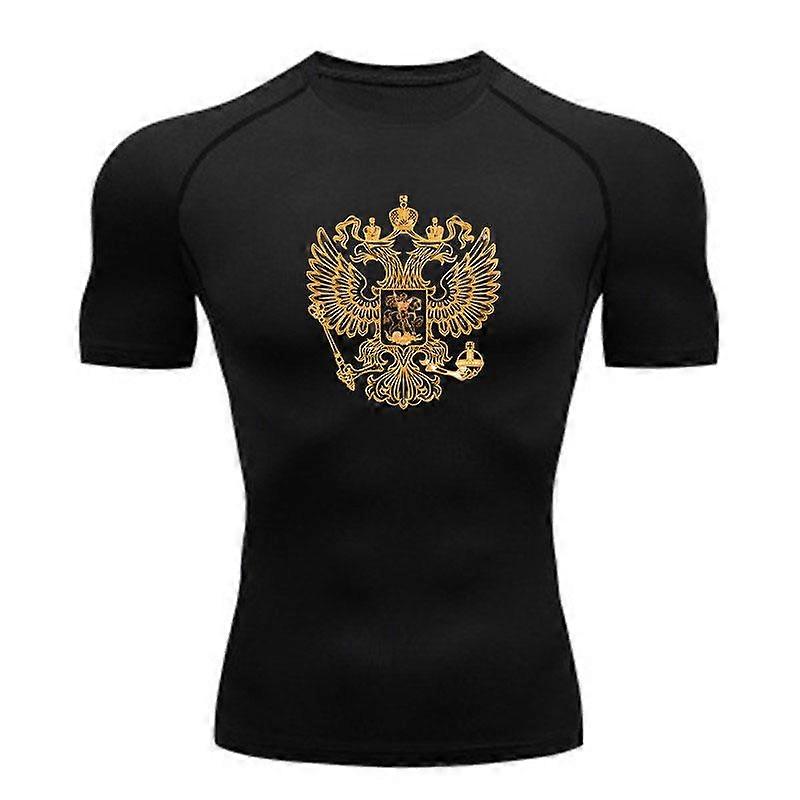 Men's Compression Athletic T-Shirt, Double-Headed Eagle Patt