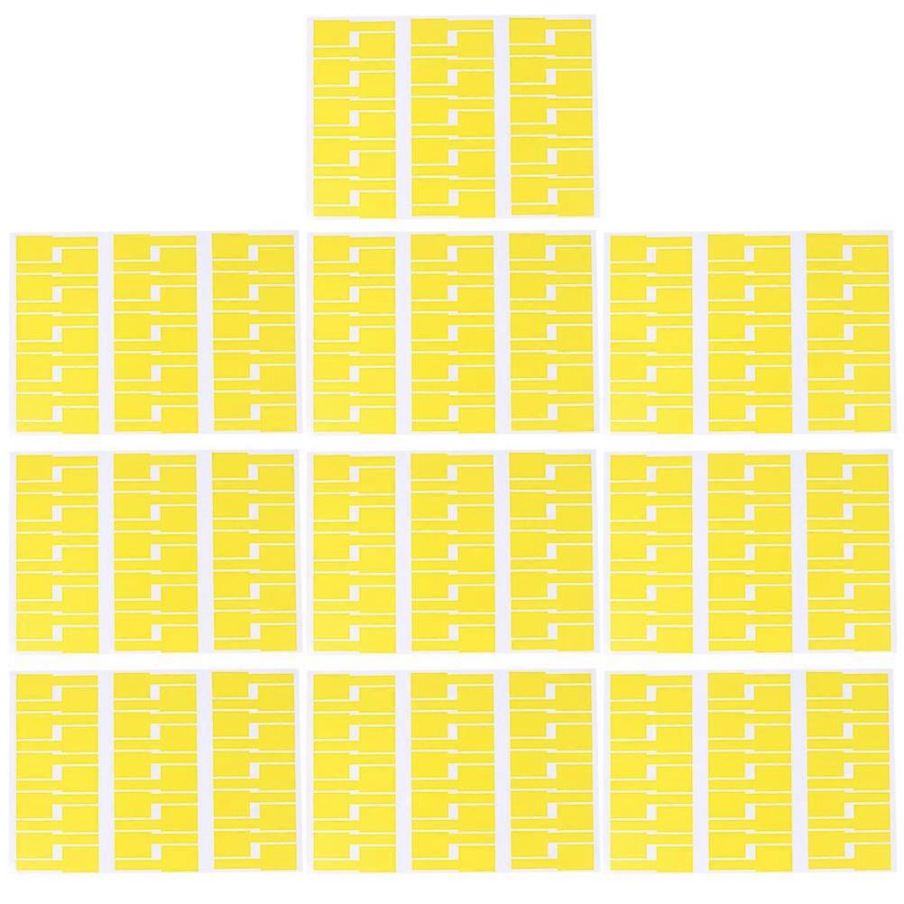 Yellow Sticker Network Cable Labels for Indoor Use 10Pcs Set