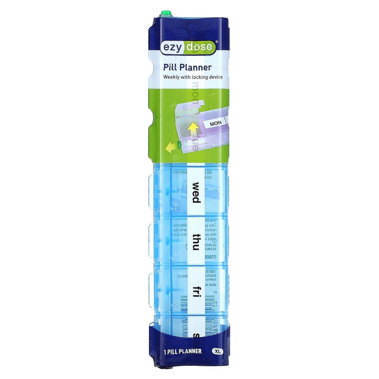 3 x Ezy Dose, Weekly with Locking Device Pill Planner, XL, 1 Count