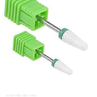 Pakke med 2 keramiske neglebor, grovkornet 3/32 tommer for fjerning av akryl og presis forming, kompatibel med elektriske manikyrverktøy