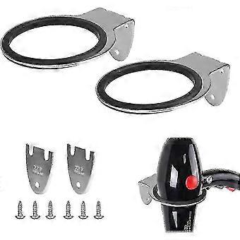 2 Pack in acciaio inossidabile supporto per asciugacapelli per montaggio a parete Supporto per asciugacapelli antiruggine Supporto per asciugacapelli a parete con 2 rondelle in acciaio inossidabile e 6 viti