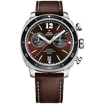 Swiss military chrono Quartz Analog Man Watch with Cowskin Bracelet SM34059.03