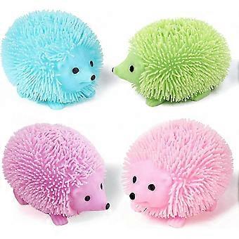 Fidget Sensory Balls 4PCS LED Hedgehog Flash Stress Relief Toys Anti-Anxiety Squishy Glow in the Dark for Kids Adults