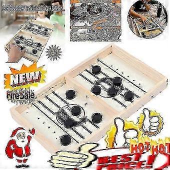 Portable sling Puck Battle Game Wooden Board with 12 Pucks for Family Kids Party EntertainmentJJ