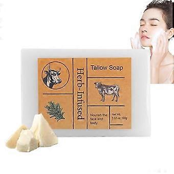 Beef Tallow Soap Bar Grass Fed Unscented for Sensitive Skin Moisturizing Face and Body 3.53oz