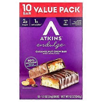 2 x Atkins, Endulge, Caramel Nut Chew Bar, 10 Bars, 1.2 oz (32 g) Each