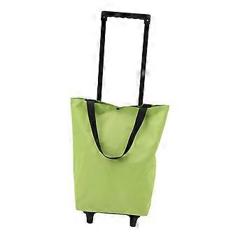 Folding Shopping Cart with Wheels, Lightweight Collapsible Grocery Trolley Bag for Women, Spacious Rolling Tote for Groceries