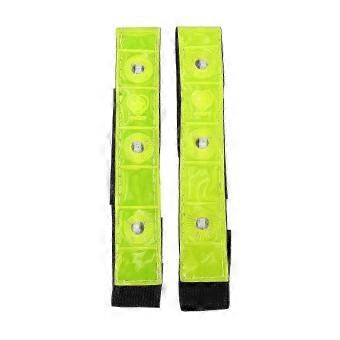 2 X Reflective Band Arm Leg Strap Belt 4 Led Light Cycling Running Jogging-Good