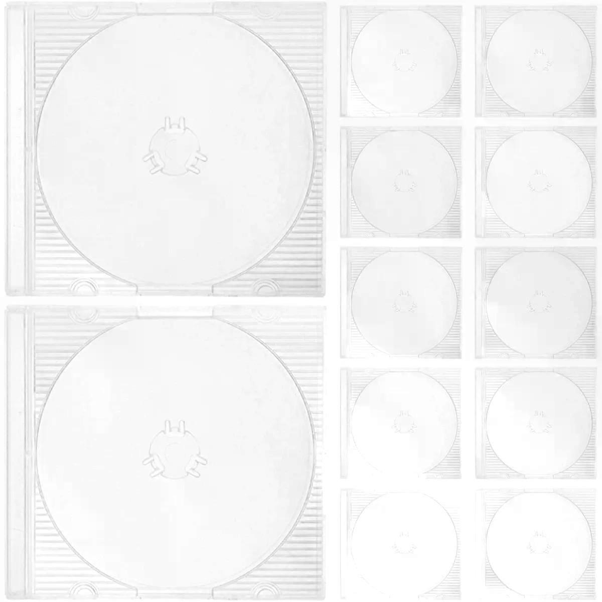 12pcs Mini CD Storage Case Plastic 8cm Single Disc Holder Box