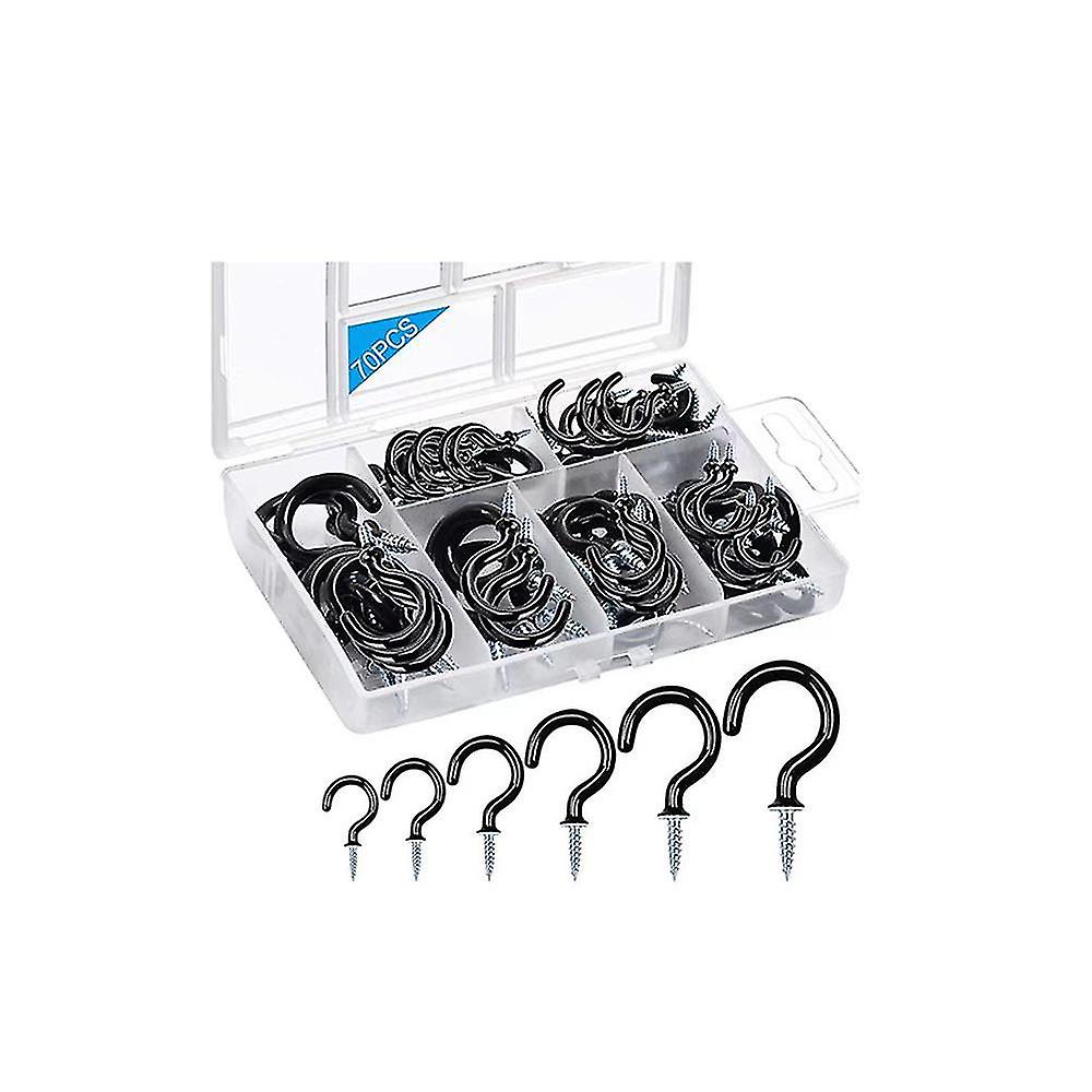 Pxcl Vinyl Screw Hooks Ceiling Screw Hook 70 Pieces (6 Sizes)