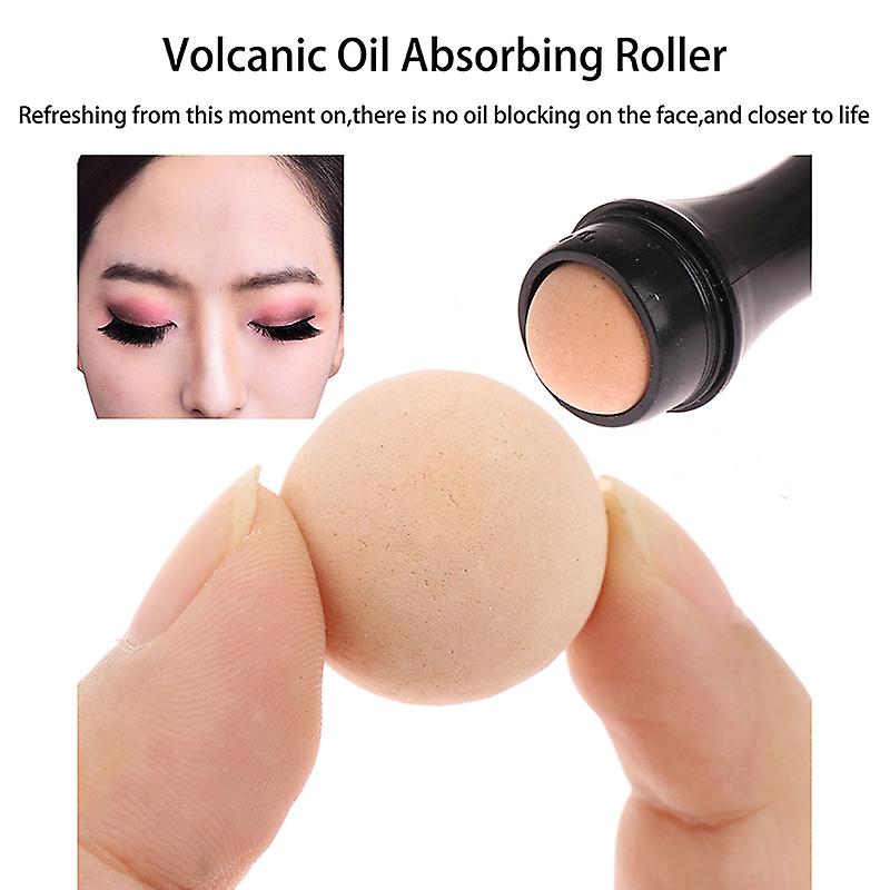1pcs Facial Oil Absorbing Roller Volcanic Stone Ball Oil Removing Rolling Ball