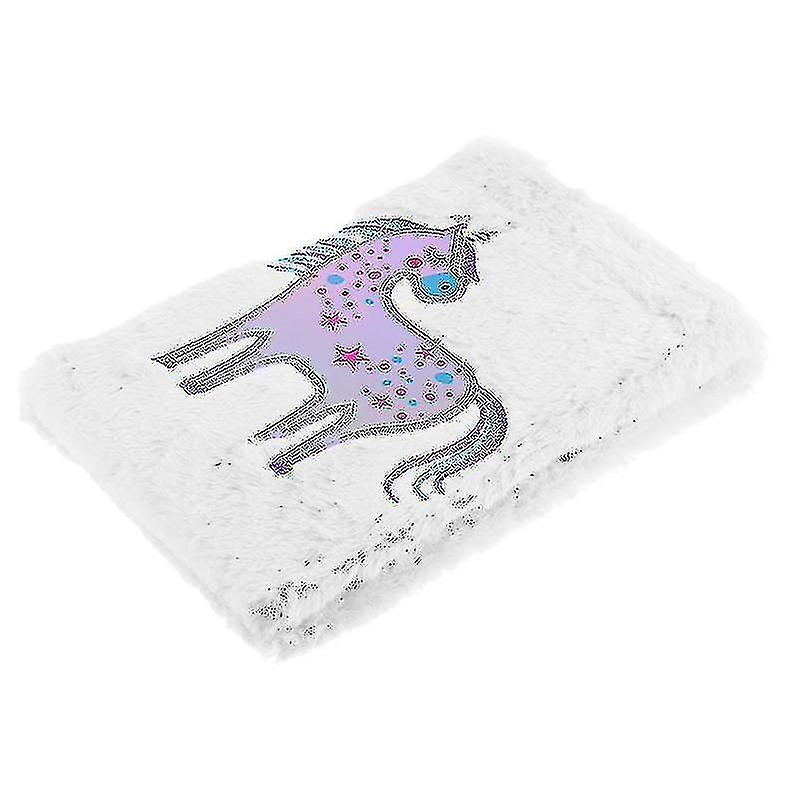 1pc Plush Notebooks Horse Pattern Diary Stationery Schedule Book For Office