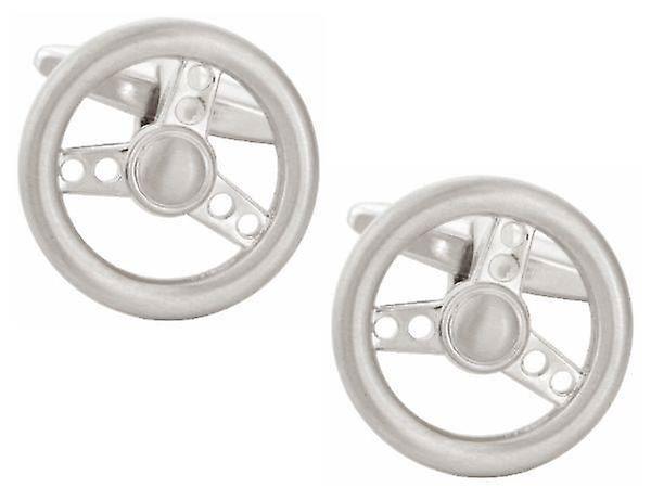 Zennor Steering Wheel Cufflinks - Silver