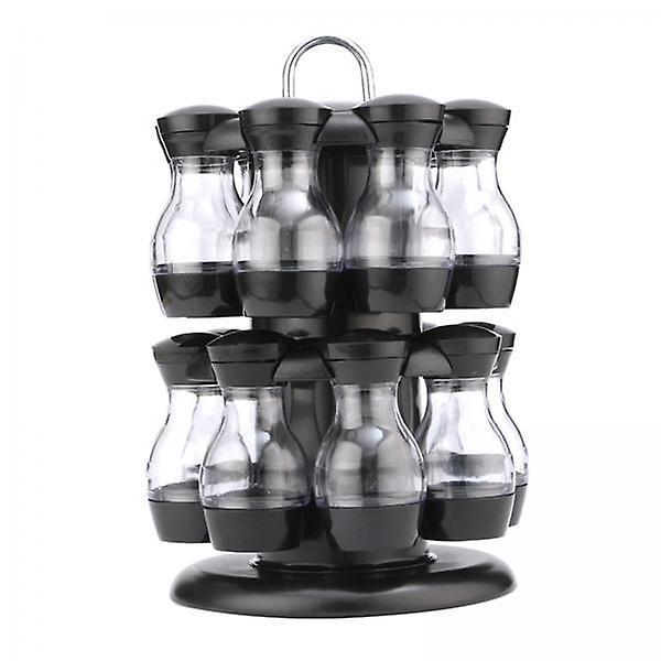 3xRevolving Spice Rack Kitchen Table Top Herbs Condiment Tow Layer 16 Jar