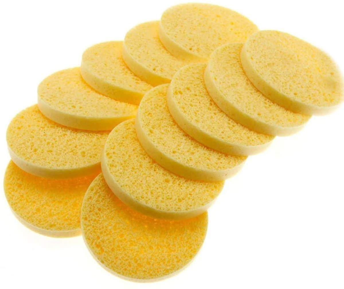 Pack Of 12 Compact Round Wood Paste Facial Sponges Makeup Tool Skin Tone