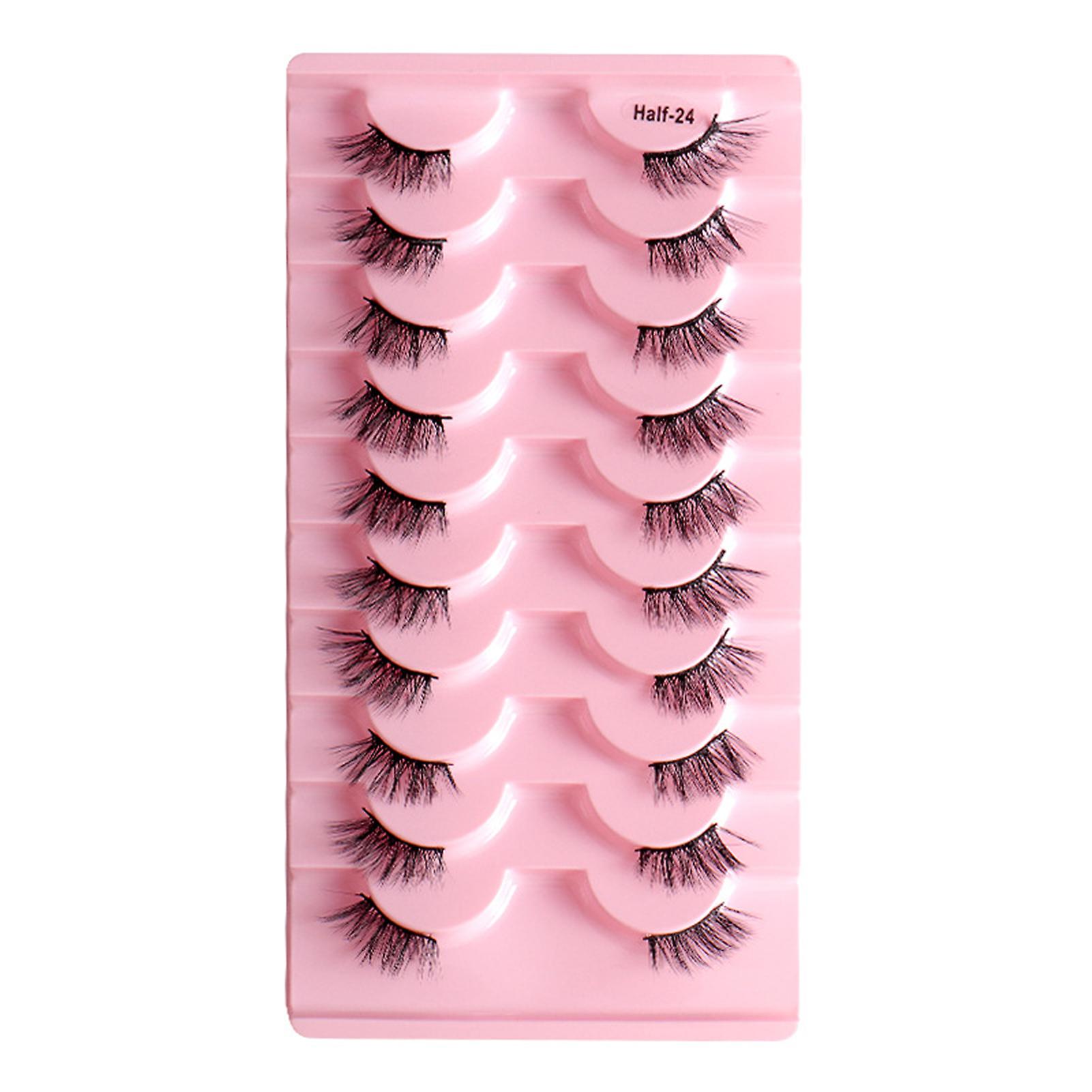 10 Pairs 8d False Half Eyelashes Long Dramatic Thick Soft Light Lashes
