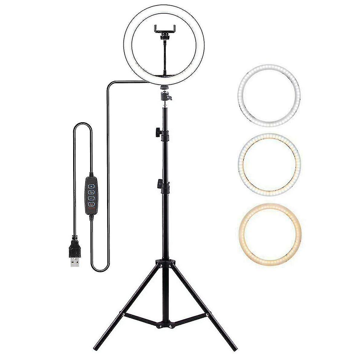 Selfie Flash Dimmable 10'' Led Ring Light With Tripod Stand Phone Holder