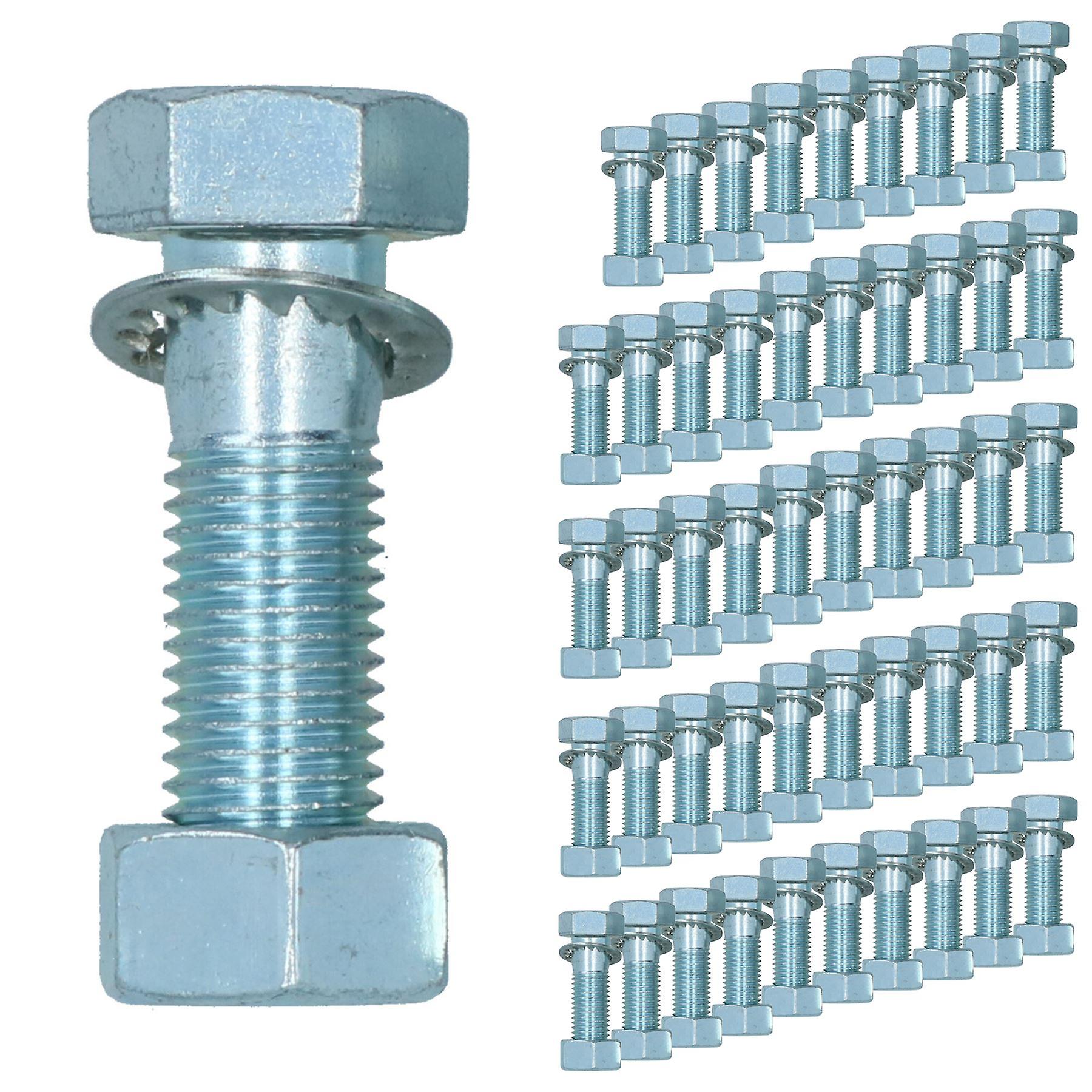 M16 (16mm) x 55mm High Tensile Tow Bar Ball Fixing Bolts Washers + Nuts 50 Pack