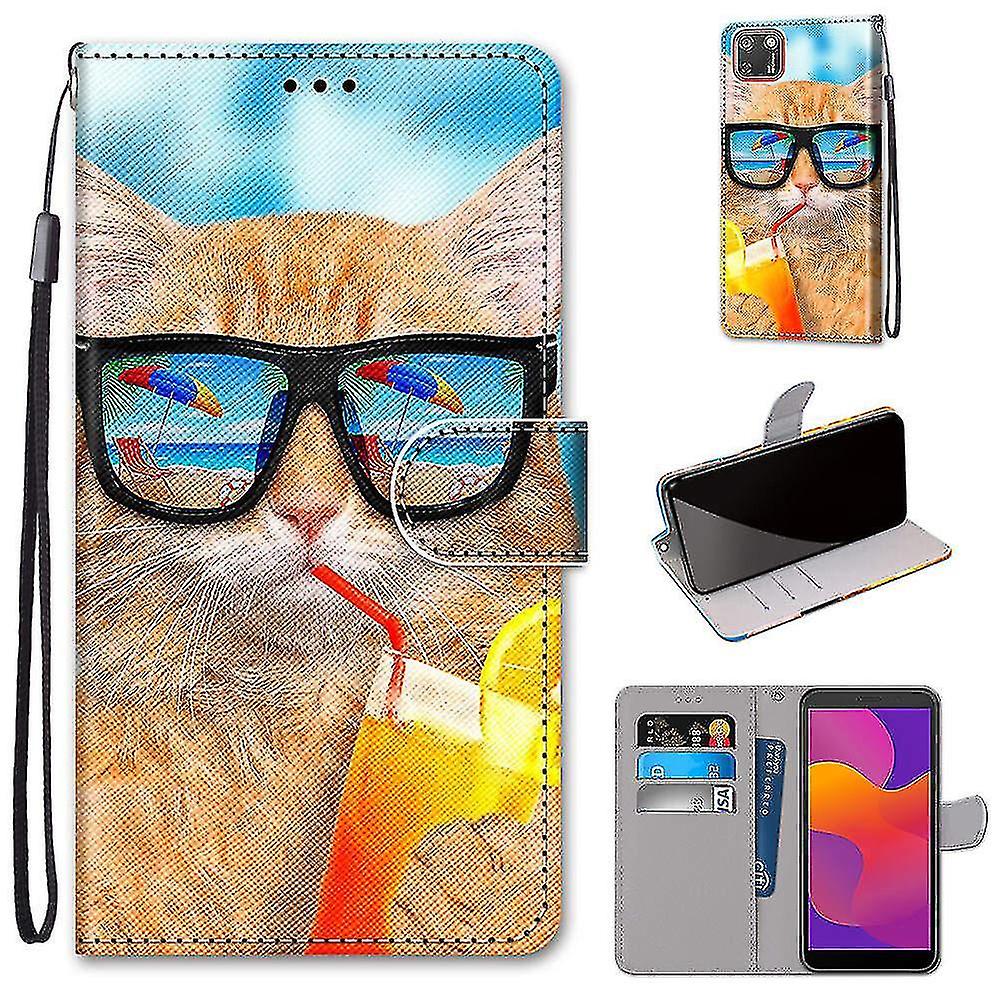 Compatible With Huawei Y5p Cat Drinking Soda Mobile Case