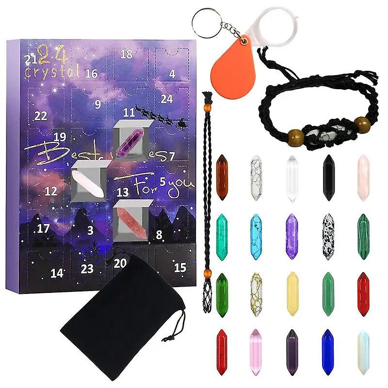 Christmas Advent Calendar,24 Days Natural Stone Gift Box,2024 Advent Calendar
