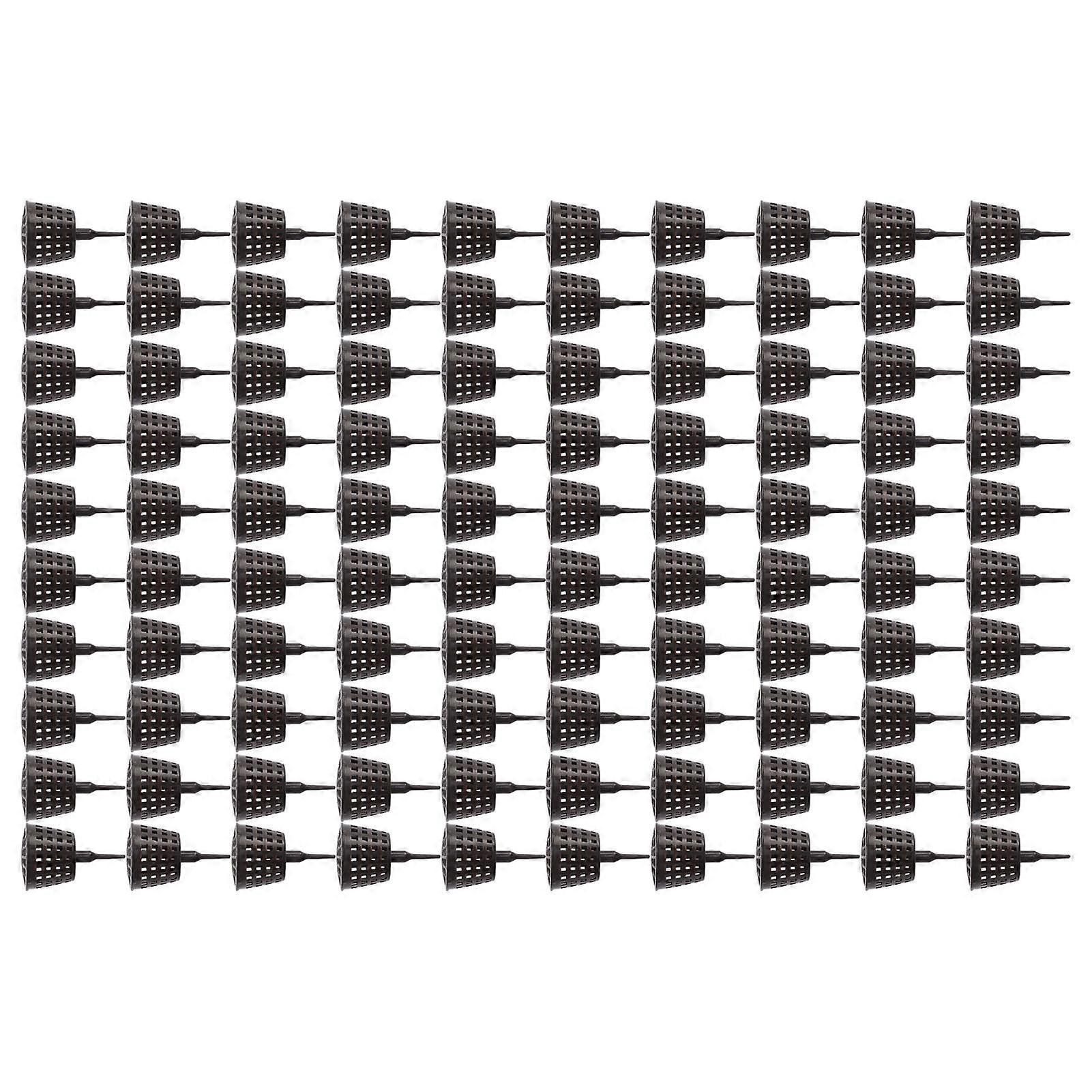 100PCS Plastic Fertilizer Mesh Basket with Lid Plastic Fertilizer Mesh Basket with Lid Planting Fertilizer Net Pot for Succulent Orchid Bonsai(L)