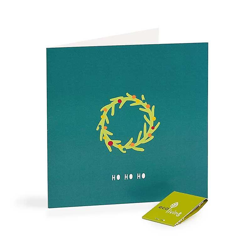 Recycled Minimalist Christmas Card - Wreath