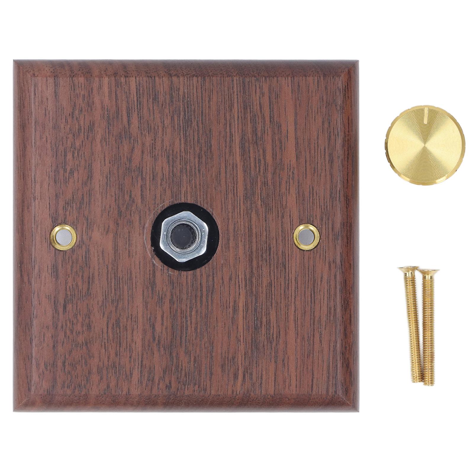 Dimmer Switch with Brass Knob Black Walnut Wood Rotary Light Dimmer for Home Use 200-250V Compatible