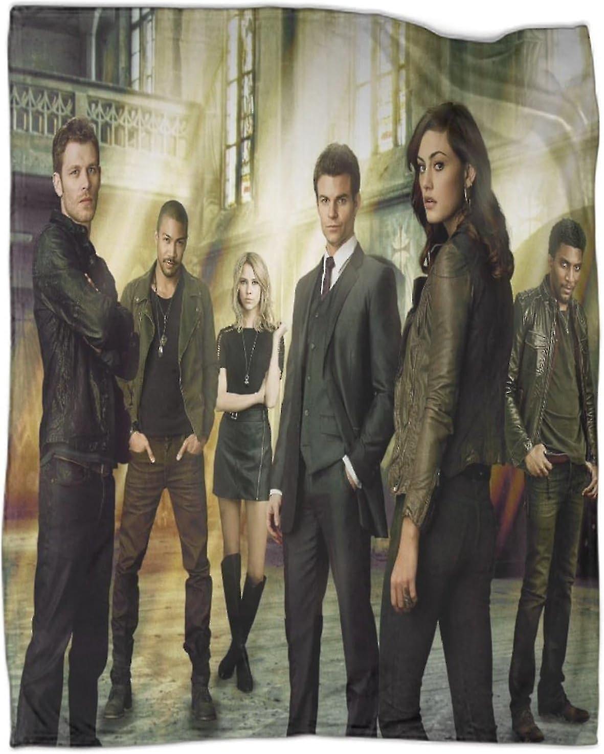 3d-tryckt The Vampire Diaries Flanellfilt Skräckfilmer Fleecefilt Varm för barn Tonåringar Vuxna Mjuk Fuzzy Push Filt För Semester Säng Soffa K