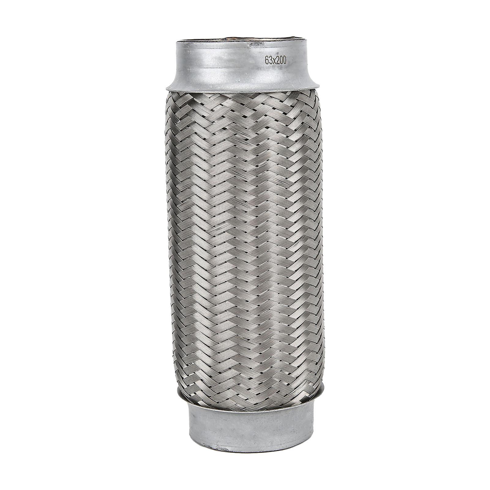 2.5 x 8 inch Stainless Steel Braided Flexible Exhaust Pipe Universal Car Flexible Coupling Tube
