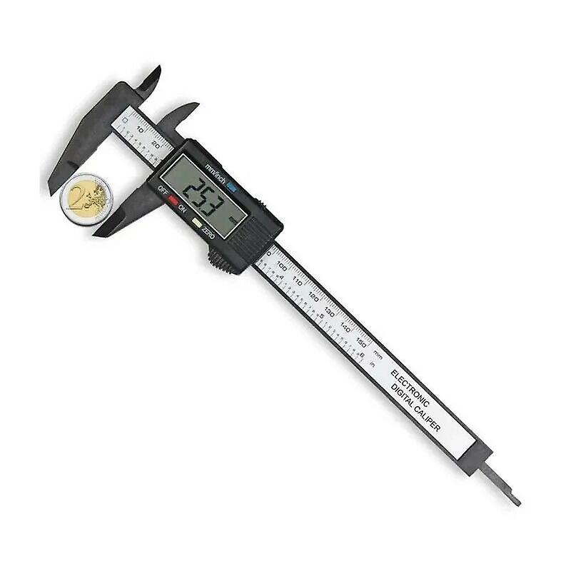 Digital Caliper, Digital Numeric Digital Caliper 150mm - LCD Screen - Carbon Fiber - With Case
