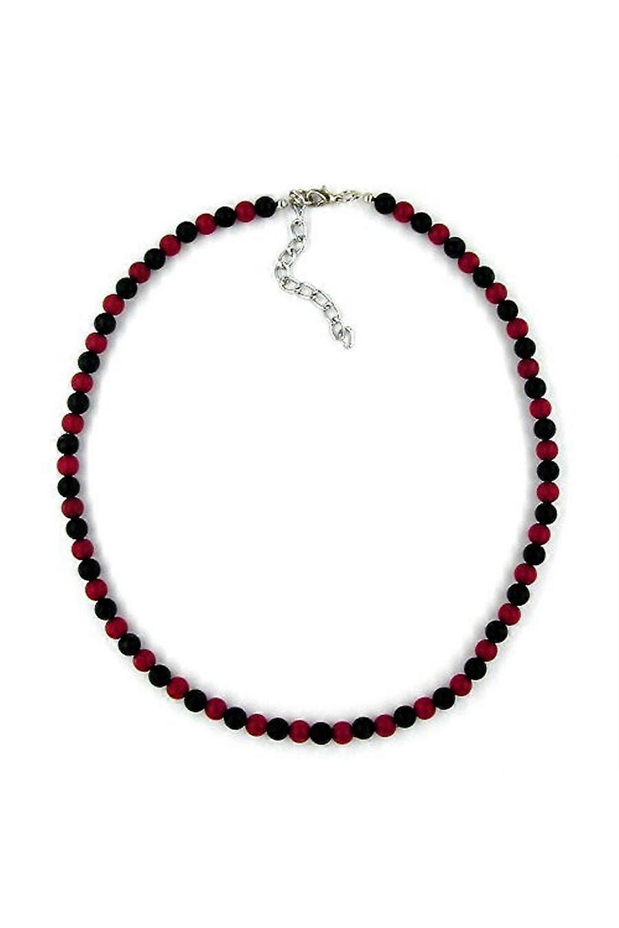 Necklace Beads Bordeaux/black - Gl00656