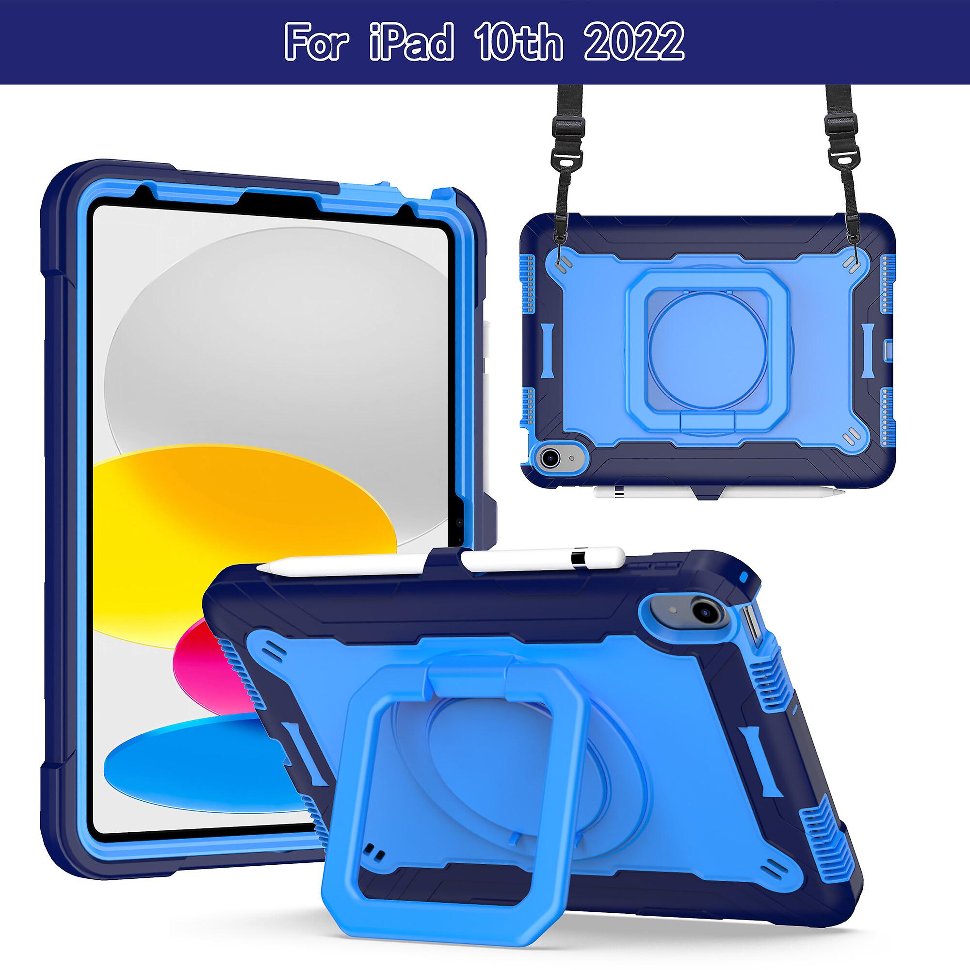 iPad 10 2022 Tablet Case with Shoulder Strap and Kickstand
