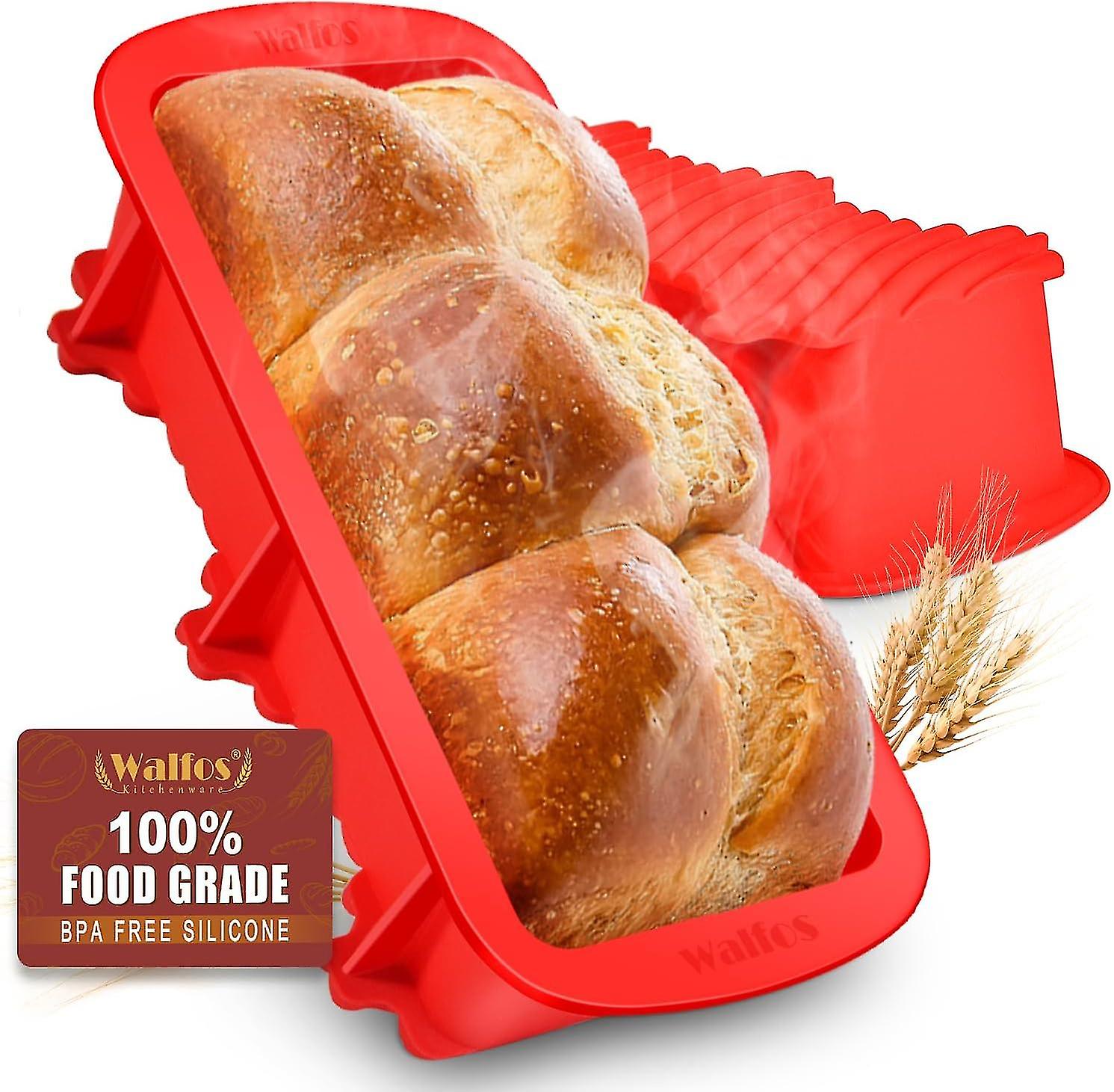 Silicone Loaf Tins, Non-Stick & Heat Resistant Loaf Pans for Oven, 23cm9.5cm Rectangular Bread Tins