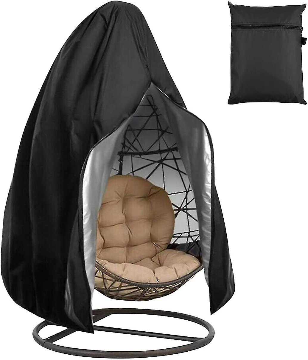 Swing Hanging Chair Eggshell Dust and Rain Cover with Zipper and Drawcord (Black)