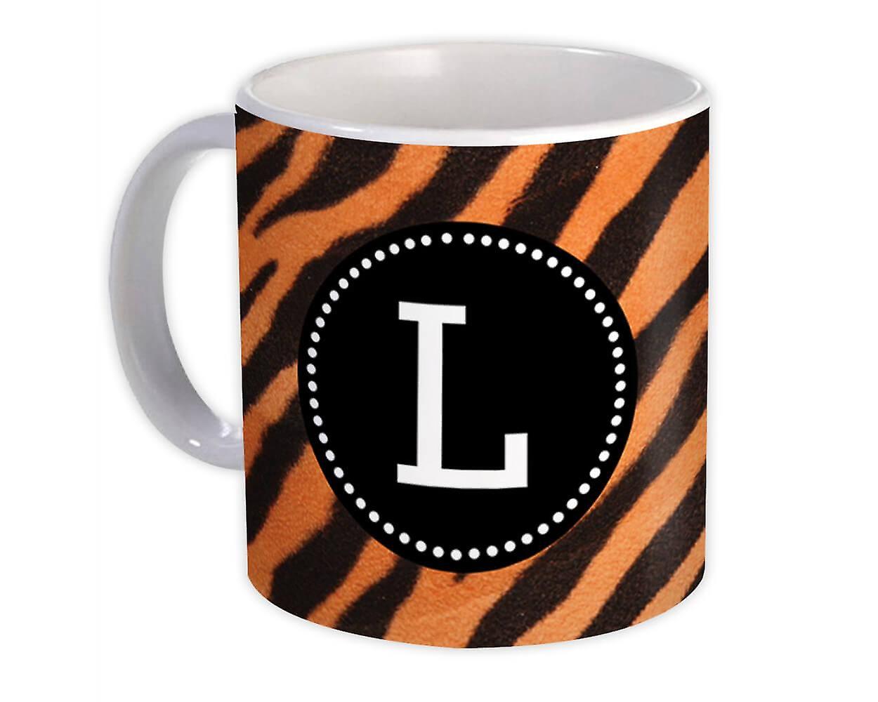 Geschenk-Becher: Monogramm Buchstabe L Tiger