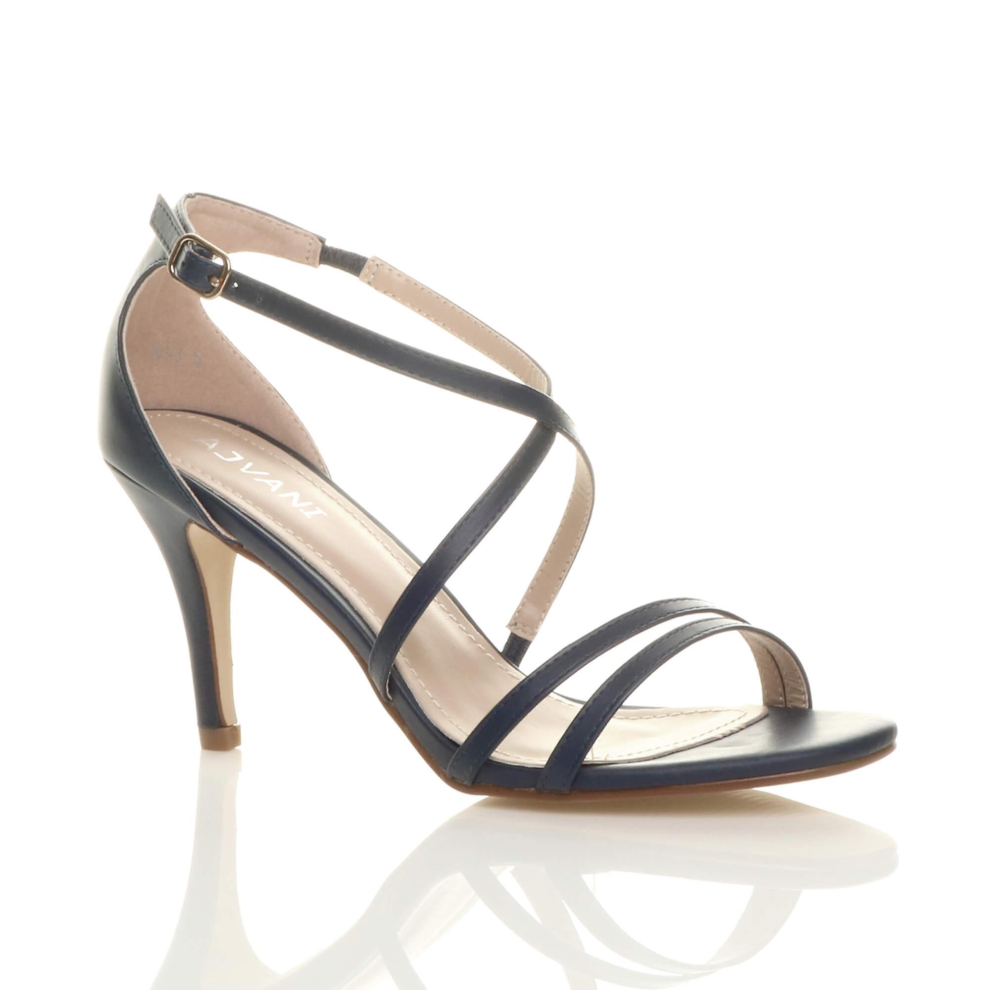 阿杰瓦尼妇女中低高跟鞋绑带交叉党婚礼舞会凉鞋鞋