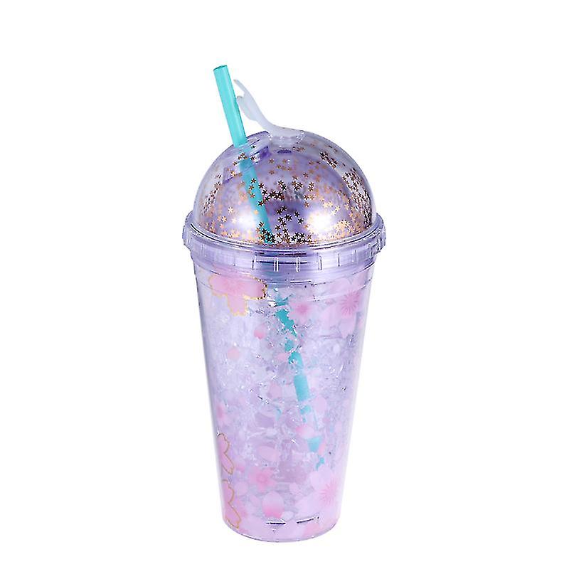 1pcs Double Wall Cup With Straw